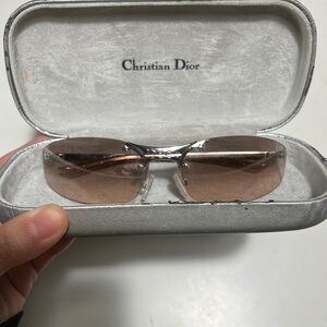 Dior Men's Sunglasses - Silver Frame with Brown Lenses